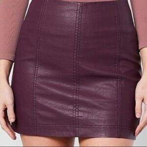 Free People Vegan Leather Mini Skirt Size 6